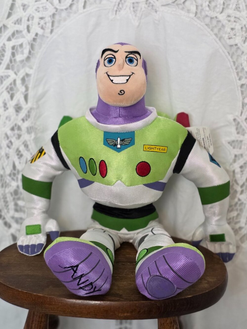 Disney Buzz Lightyear Plush With Tags Disney Store Toy Story Andy Signed Boot